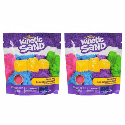 Kinetic Sand Sweet Bag - with 85 g Original Magic Sand in One of Four Colours (Selection Random) and 1 Candy Mould for Creative Indoor Sand and Role Play, for Children from 3 Years - 2 Pack