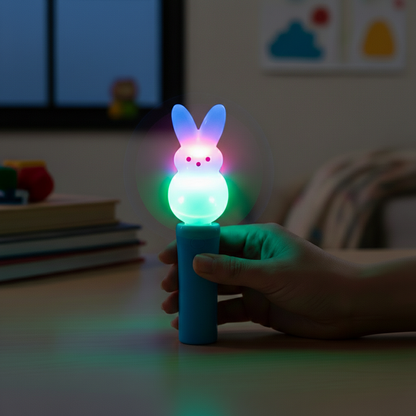 Peeps Easter Bunny Blue Light Up Spinner Toy Novelty Gift Basket Stuffer New