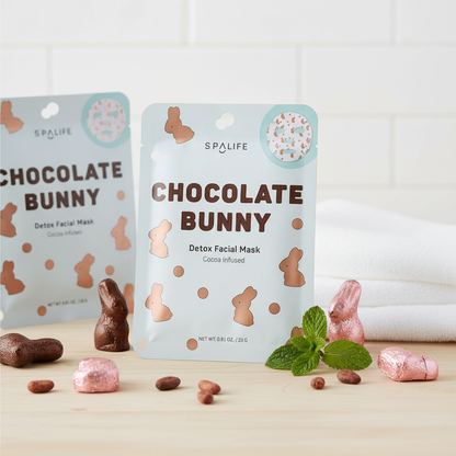SpaLife Chocolate Bunny Detox Facial Mask Cocoa Infused Sheet Mask 23g New