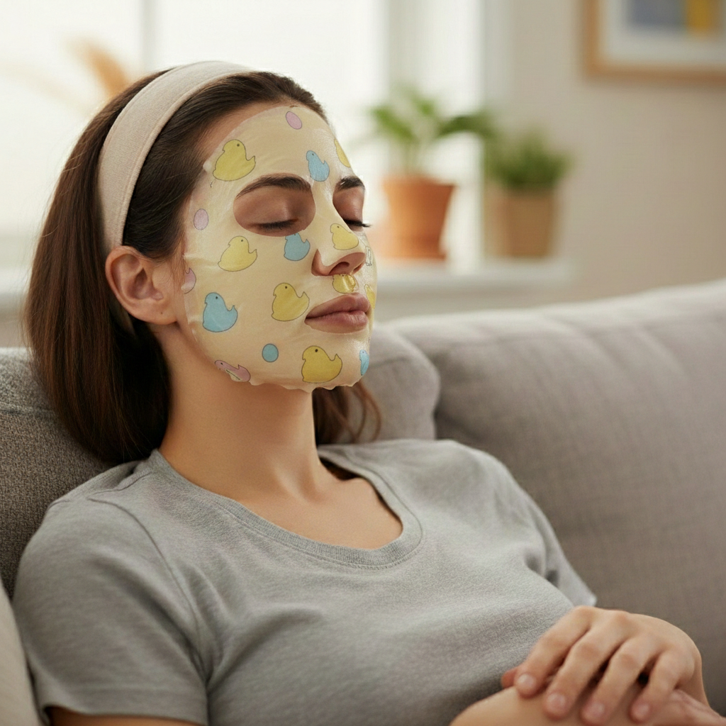 Spa Life Easter Chicks Calm Facial Mask Vanilla Infused Soothing Sheet Mask 23g