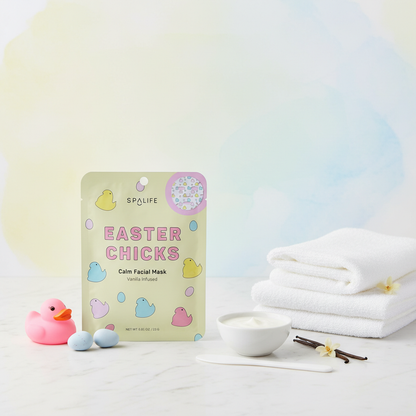 Spa Life Easter Chicks Calm Facial Mask Vanilla Infused Soothing Sheet Mask 23g