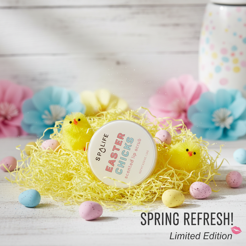 SpaLife Easter Chicks Scented Lip Scrub 0.53oz Gentle Exfoliating Treatment New