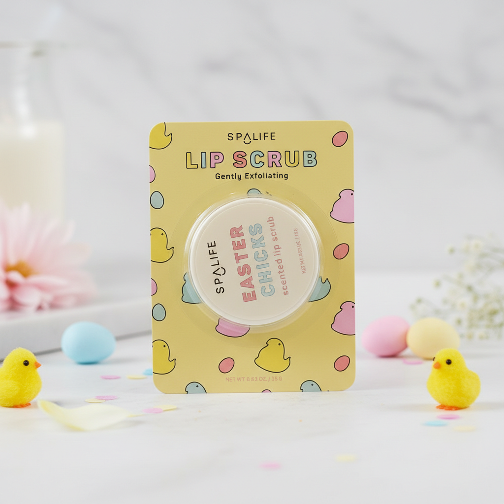 SpaLife Easter Chicks Scented Lip Scrub 0.53oz Gentle Exfoliating Treatment New