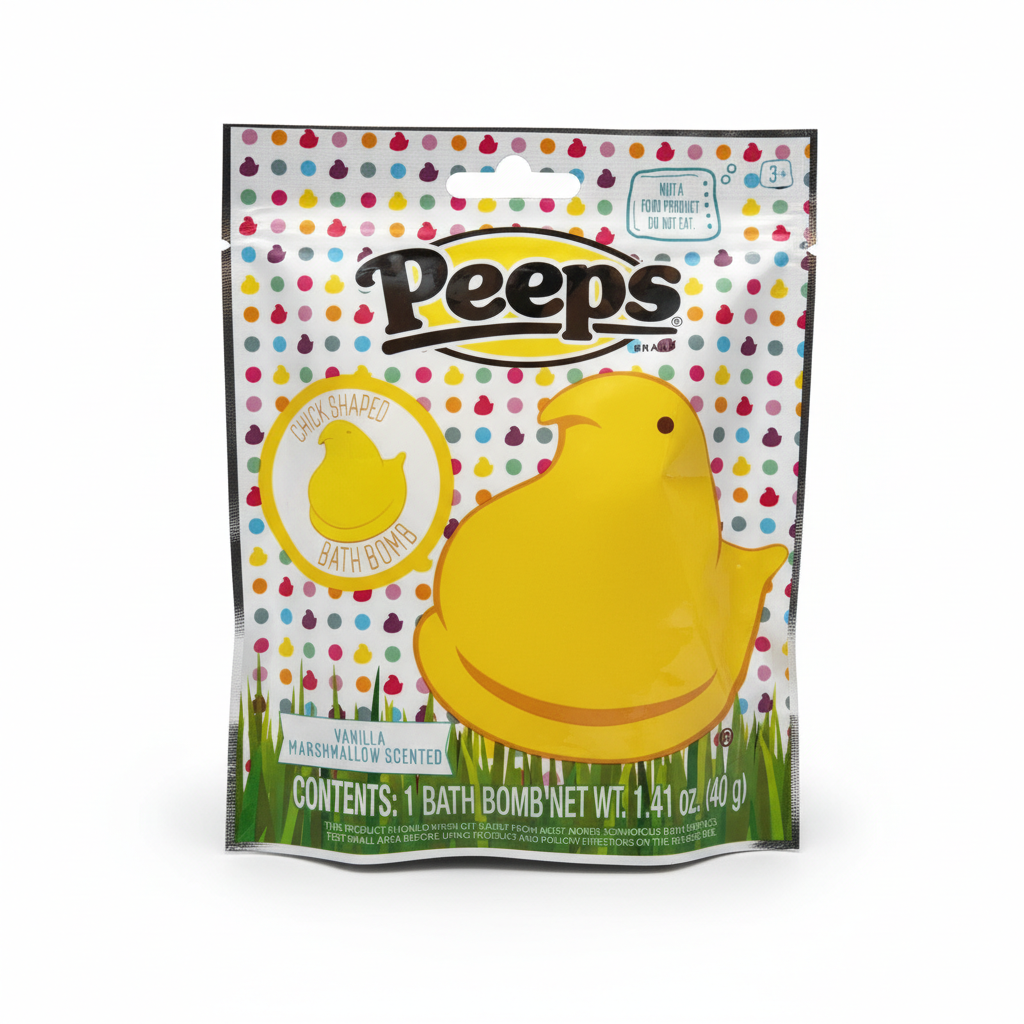 Peeps Chick Shaped Bath Bomb Vanilla Marshmallow Scented 1.41oz Easter Stuffer