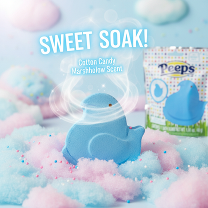 Peeps Blue Chick Bath Bomb Cotton Candy Marshmallow Scent Easter Gift 1.41 oz