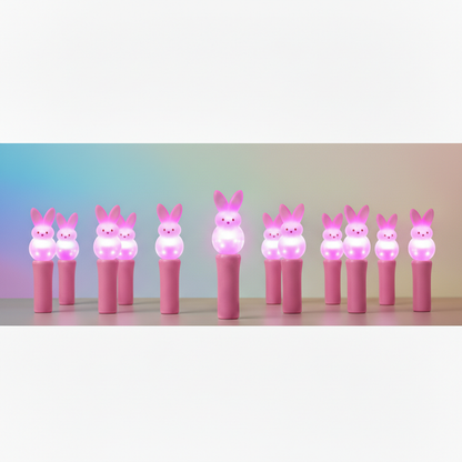 New Peeps Pink Bunny Easter Light Up Spinning Toy Wand Handheld Basket Stuffer