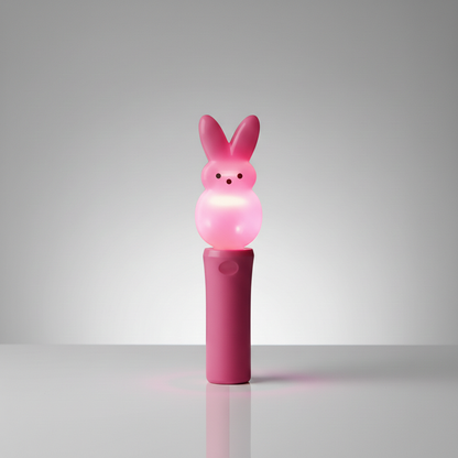 New Peeps Pink Bunny Easter Light Up Spinning Toy Wand Handheld Basket Stuffer