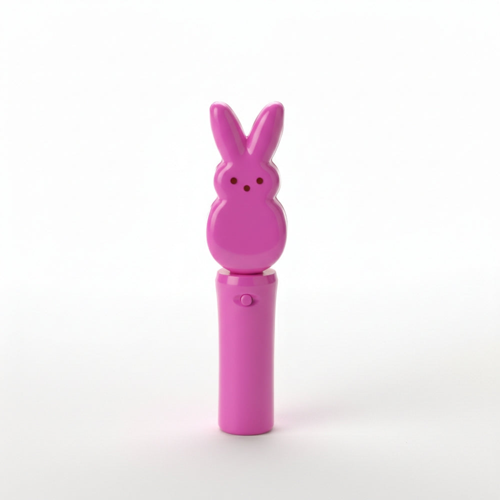 New Peeps Pink Bunny Easter Light Up Spinning Toy Wand Handheld Basket Stuffer