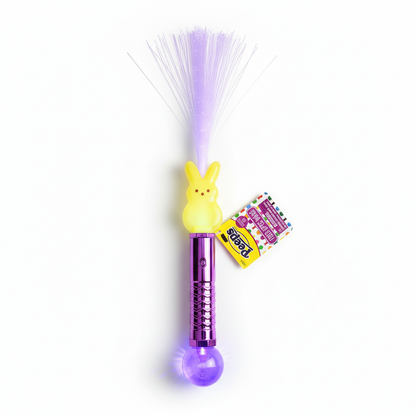 Peeps Yellow Bunny Light Up Fiber Optic Wand Stick Easter Basket Toy NWT