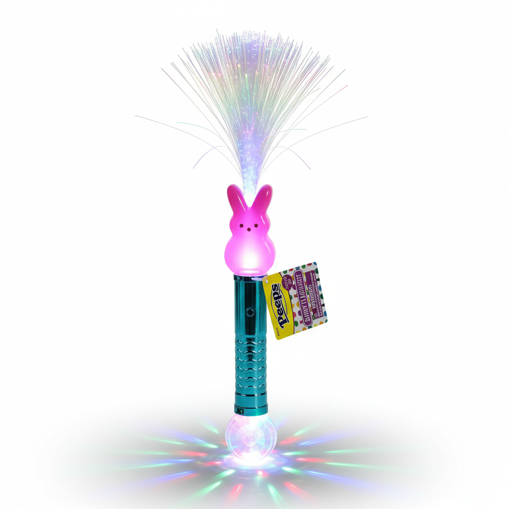 Official Peeps Pink Bunny Flashlight Light Up Fiber Optic Wand Easter Gift Toy