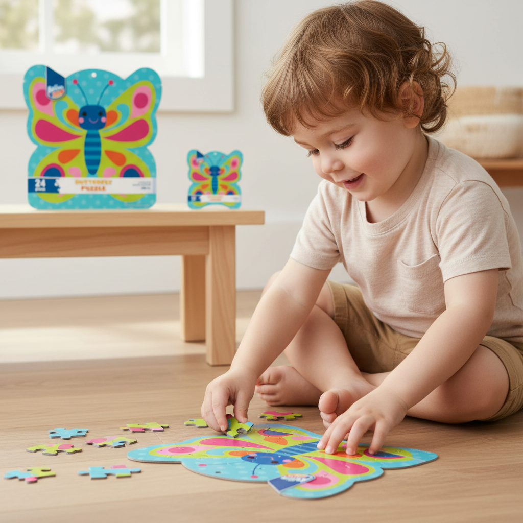 Anker Art Butterfly Shaped Jigsaw Puzzle 24 Piece Kids Toddler Preschool Age 3+