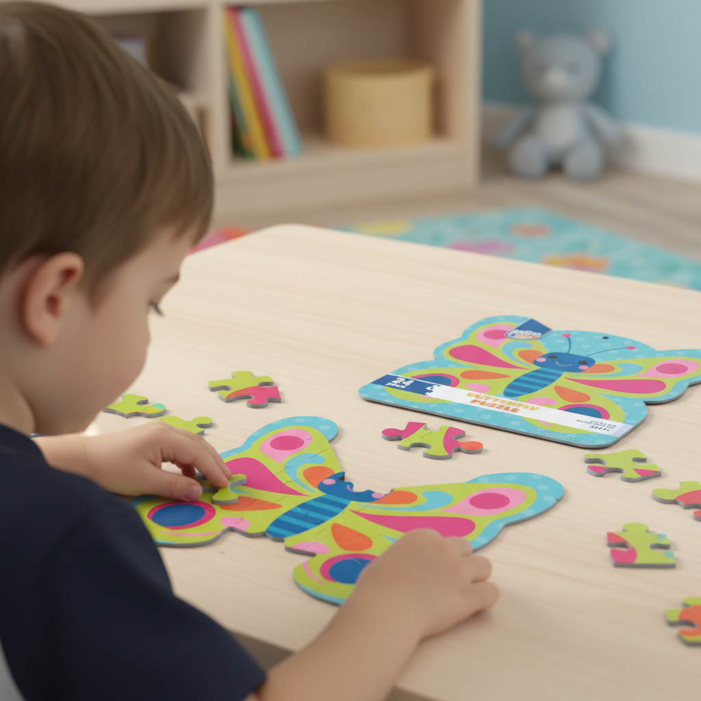 Anker Art Butterfly Shaped Jigsaw Puzzle 24 Piece Kids Toddler Preschool Age 3+