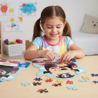 Anker Art 24 Piece Pirate Puzzle Ages 3+ Kids Travel Bag Jigsaw 8.75" x 9"