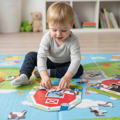 Anker Art 24 Piece Farm Jigsaw Puzzle Kids Ages 3+ Horse Cow Barn Theme New