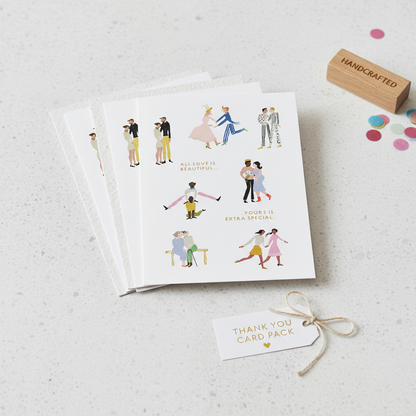 Legacy Love Is Beautiful White 5.5 x 4.25 Paper Wedding Engagement Greeting Seeds Cards Pack of 4