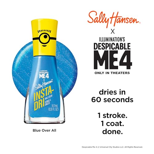 Sally Hansen Insta-Dri Despicable Me Nail Polish | Quick Dry, Long Lasting, Streak-Free Shine | Opaque, Shimmery | 770 Hella Yella + 773 Blue Over | Bright Yellow & Royal Blue Nail Duo.