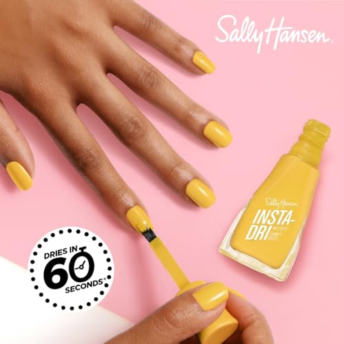 Sally Hansen Insta-Dri Despicable Me Nail Polish | Quick Dry, Long Lasting, Streak-Free Shine | Opaque, Glittery | 771 Gogglicious | Gold Yellow Nail Color