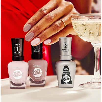 Sally Hansen Miracle Gel Salon Quality Nail Polish | Gel-Like Formula, Two-Step System, No UV Light Needed, Long Lasting | Opaque |895 Cozy Cabin | Purple with Brown Undertones