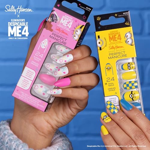 Sally Hansen Perfect Manicure Despicable Me Expertly Villainous Almond Nails 24 Ct
