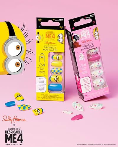 Sally Hansen Perfect Manicure Despicable Me Expertly Villainous Almond Nails 24 Ct