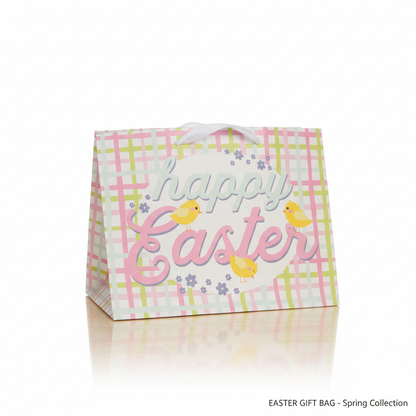 5 Pack Easter Gift Bags Plaid Easter Design Spring Collection Small Party Favors