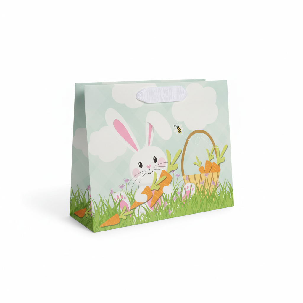 5 Pack Easter Gift Bags Plaid Easter Design Spring Collection Small Party Favors