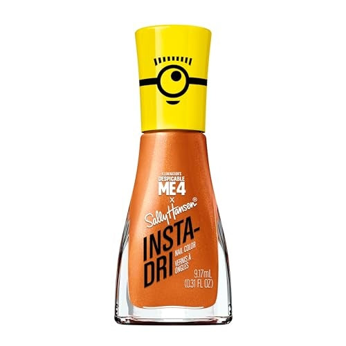 Sally Hansen Insta-Dri Despicable Me Nail Polish | Quick Dry, Long Lasting, Streak-Free Shine | Opaque, Shimmery | 767 Girls Just Wanna Have Crime | Orange Nail Color