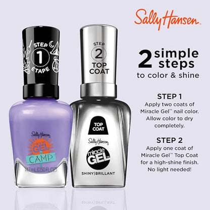 Sally Hansen Miracle Gel Salon Quality Nail Polish | Gel-Like Formula, Two-Step System, No UV Light Needed, Long Lasting | Opaque, Glossy | 894 Summer Nights | Violet Nail Color
