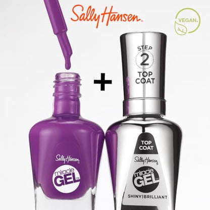 Sally Hansen Miracle Gel Salon Quality Nail Polish | Gel-Like Formula, Two-Step System, No UV Light Needed, Long Lasting | Opaque, Glossy | 894 Summer Nights | Violet Nail Color