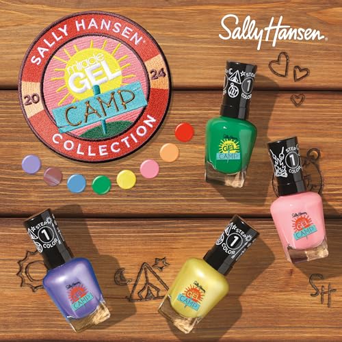 Sally Hansen Miracle Gel™, Summer Camp Campfire Song, Long Lasting, Gel-Like Formula, No UV Lamp Needed, Red Nail Polish