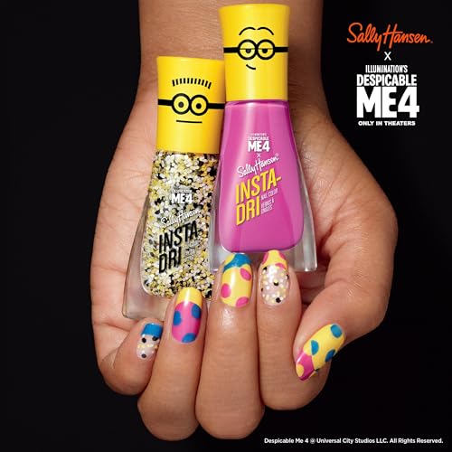 Sally Hansen Insta-Dri® X Despicable Me, Sweet Villainy, Quick Dry, Long Lasting, Streak-Free Shine, Pink Nail Polish
