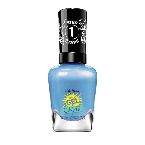Sally Hansen Miracle Gel Salon Quality Nail Polish | Gel-Like Formula, Two-Step System, No UV Light Needed, Long Lasting | Opaque, Glossy | 896 Dockside Dreaming | Sky Blue Nail Polish