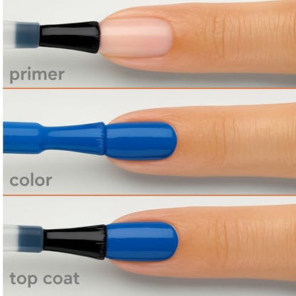 Sally Hansen Miracle Gel Salon Quality Nail Polish | Gel-Like Formula, Two-Step System, No UV Light Needed, Long Lasting | Opaque, Glossy | 896 Dockside Dreaming | Sky Blue Nail Polish