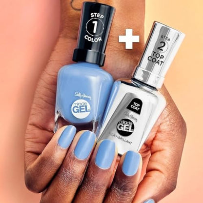 Sally Hansen Miracle Gel Salon Quality Nail Polish | Gel-Like Formula, Two-Step System, No UV Light Needed, Long Lasting | Opaque, Glossy | 896 Dockside Dreaming | Sky Blue Nail Polish