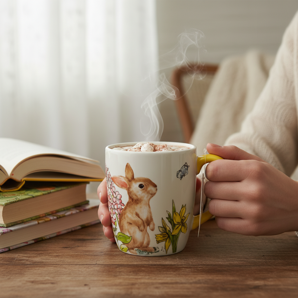 Creative Home & Kitchen Ceramic Bunny Mug 20oz Large Easter Rabbit Coffee Cup