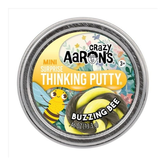 Crazy Aaron's Thinking Putty Spring Surprise Buzzing Bee 2" Tin Fidget Toy Gift
