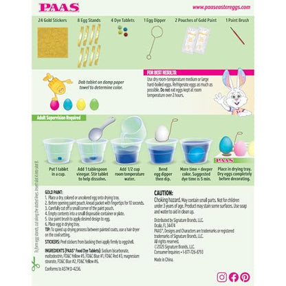 2 Pack PAAS Golden Shimmer Easter Egg Decorating Kit with Gold Paint & Stickers