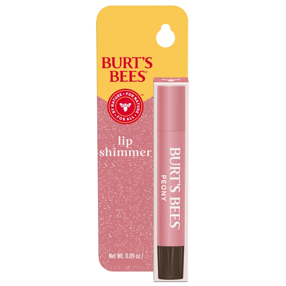 Burt's Bees Lip Shimmer Peony; Warm, Luminescent Color; High Impact, Instant Moisture; with Shea and Cocoa Butters; 100% Natural Origin (Packaging May Vary)