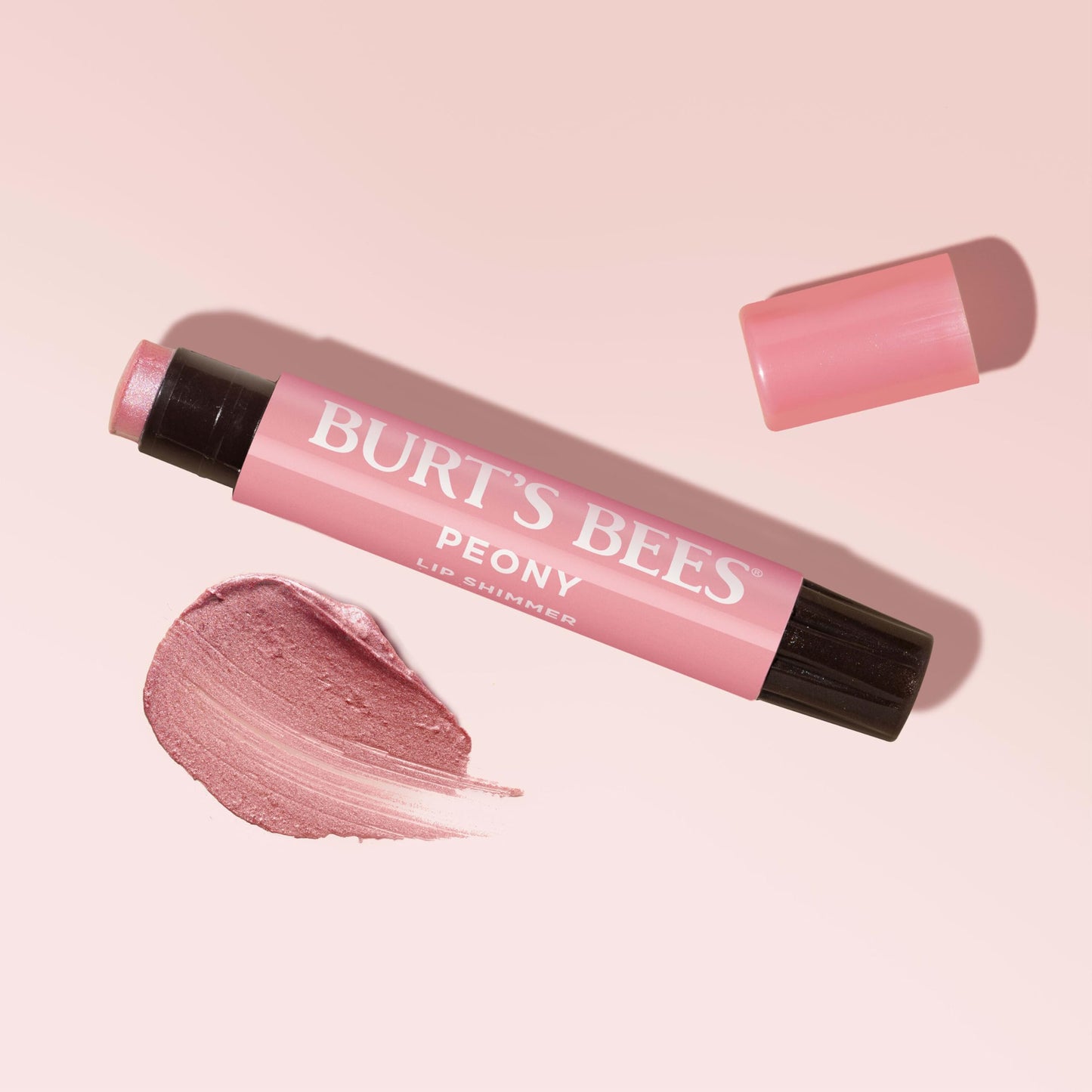Burt's Bees Lip Shimmer Peony; Warm, Luminescent Color; High Impact, Instant Moisture; with Shea and Cocoa Butters; 100% Natural Origin (Packaging May Vary)