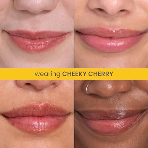 Burt’s Bees Tinted Boosted Balm, Cheeky Cherry, Hydrating Tinted Lip Balm with Vitamin C, E, and F Core, 24 Hour Lip Moisturizer with Responsibly Sourced Beeswax, 100% Natural Origin, 1 Count, 0.16oz