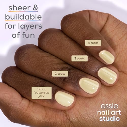 essie Nail Art Studio Jelly Gloss Polish, Vegan, Sheer Yellow Nail Polish, Buttercup Jelly, 0.46 Fl Oz