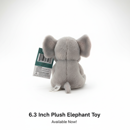 Forest Friend 6.3" Grey Elephant Plush Stuffed Animal Toy Glitter Eyes PLU-1506