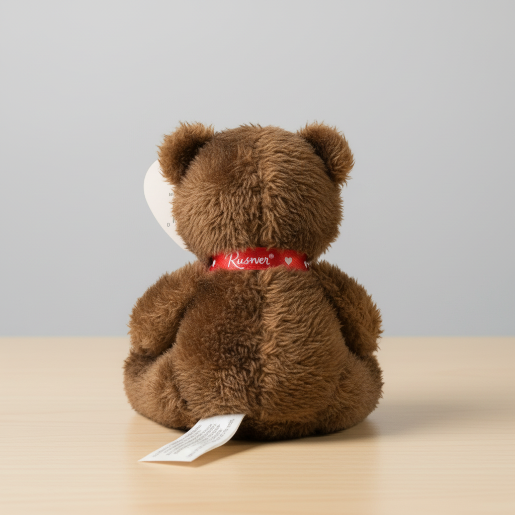 Russell Stover Teddy Bear Red Ribbon Bow 5" Plush Stuffed Animal Small Soft Toy