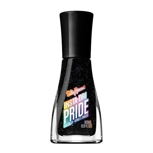 Sally Hansen Insta-Dri Pride Nail Polish | Quick Dry, Long Lasting, Streak-Free Shine | Opaque, Shimmery | 768 It's Giving | Black Nail Color