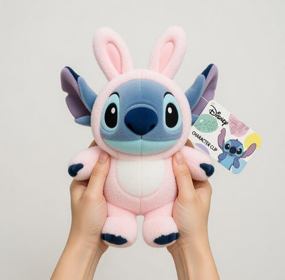 Disney Stitch Plush Pink Bunny Suit Easter 6" Clip Basketbfiller Stuffer