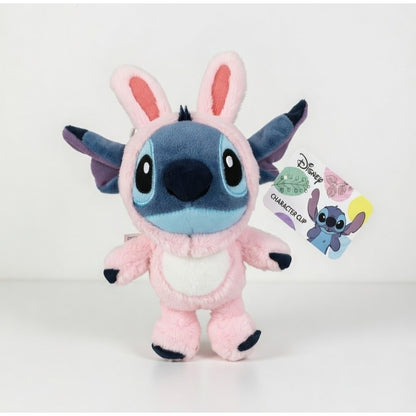 Disney Stitch Plush Pink Bunny Suit Easter 6" Clip Basketbfiller Stuffer