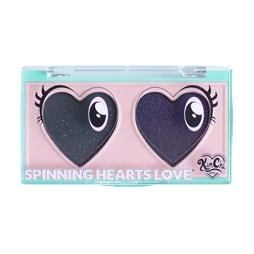 KimChiChic Beauty Spinning Hearts Duo Eyeshadow, Matte, Shimmer & Frost Finish, Blendable, Highly Pigmented Two-Color Palette, Cruelty-Free, Midnight Drama