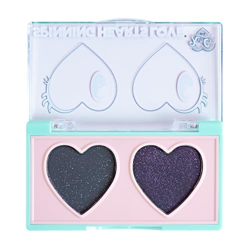 KimChiChic Beauty Spinning Hearts Duo Eyeshadow, Matte, Shimmer & Frost Finish, Blendable, Highly Pigmented Two-Color Palette, Cruelty-Free, Midnight Drama