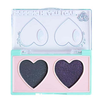 KimChiChic Beauty Spinning Hearts Duo Eyeshadow, Matte, Shimmer & Frost Finish, Blendable, Highly Pigmented Two-Color Palette, Cruelty-Free, Midnight Drama