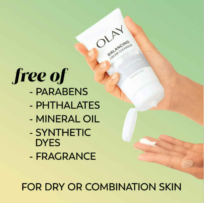Olay Collagen Peptide Duo Pack, Balancing Cream Face Wash, Fragrance-Free, 5.0 fl oz, Moisturizing Cream Moisturizer, Fragrance-Free, 1.7 oz